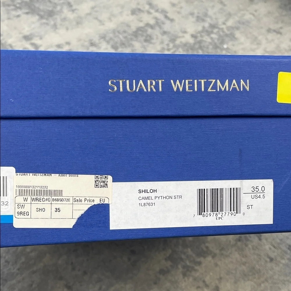NIB Stuart Weitzman Shiloh Stretch Over the knee Boots Brown Snake Sz 35